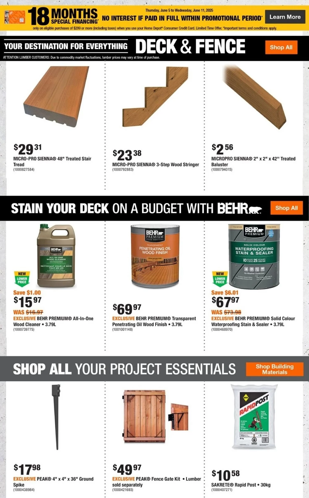 home depot flyer june 5 11 8