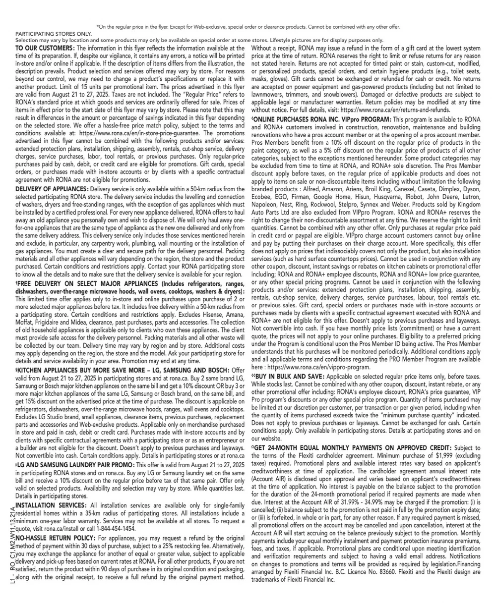 rona flyer august 21 27 circulaire 16