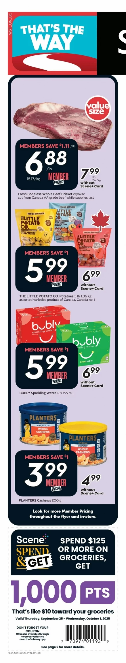 safeway flyer bc on september 25 october 1 2