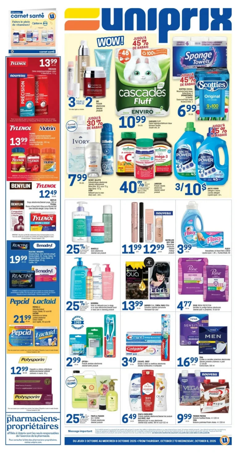 uniprix flyer, uniprix circulaire