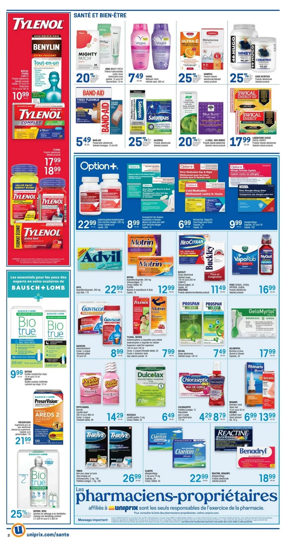 uniprix flyer september 25 october 1 4