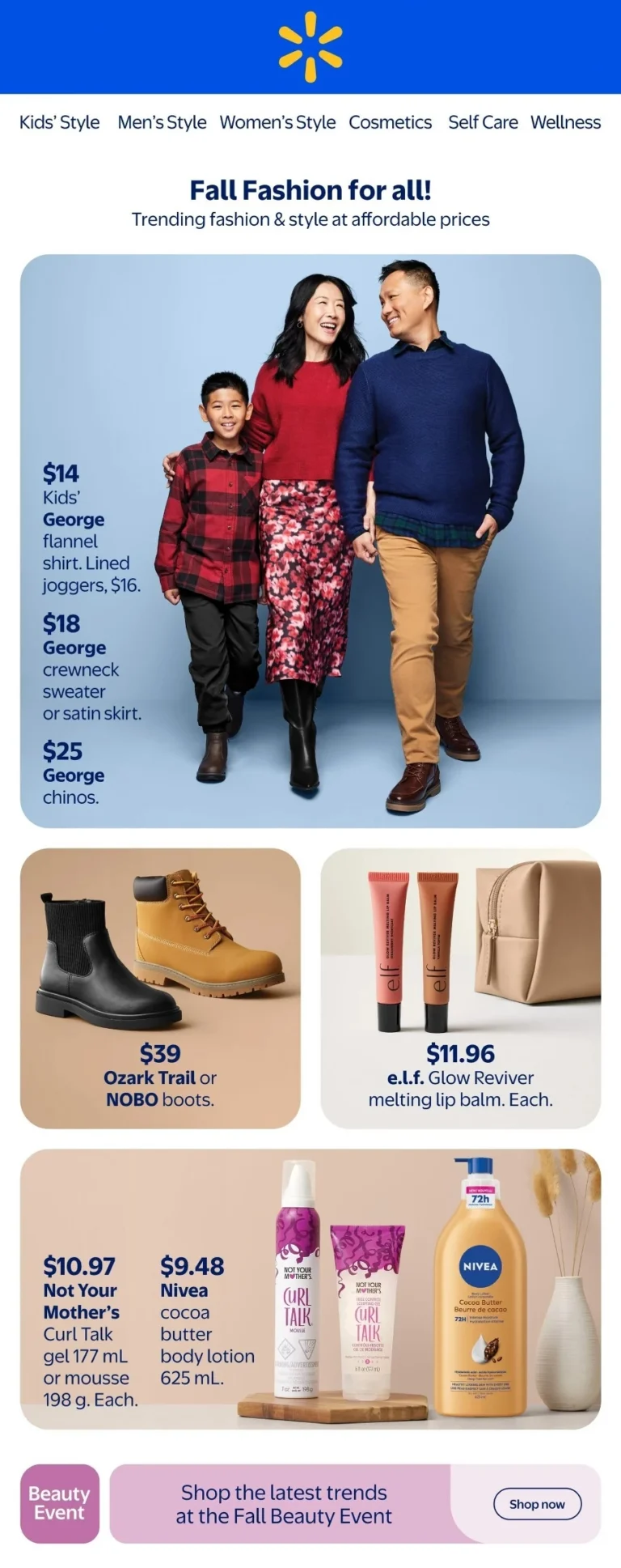 walmart fall fashion for all flyer