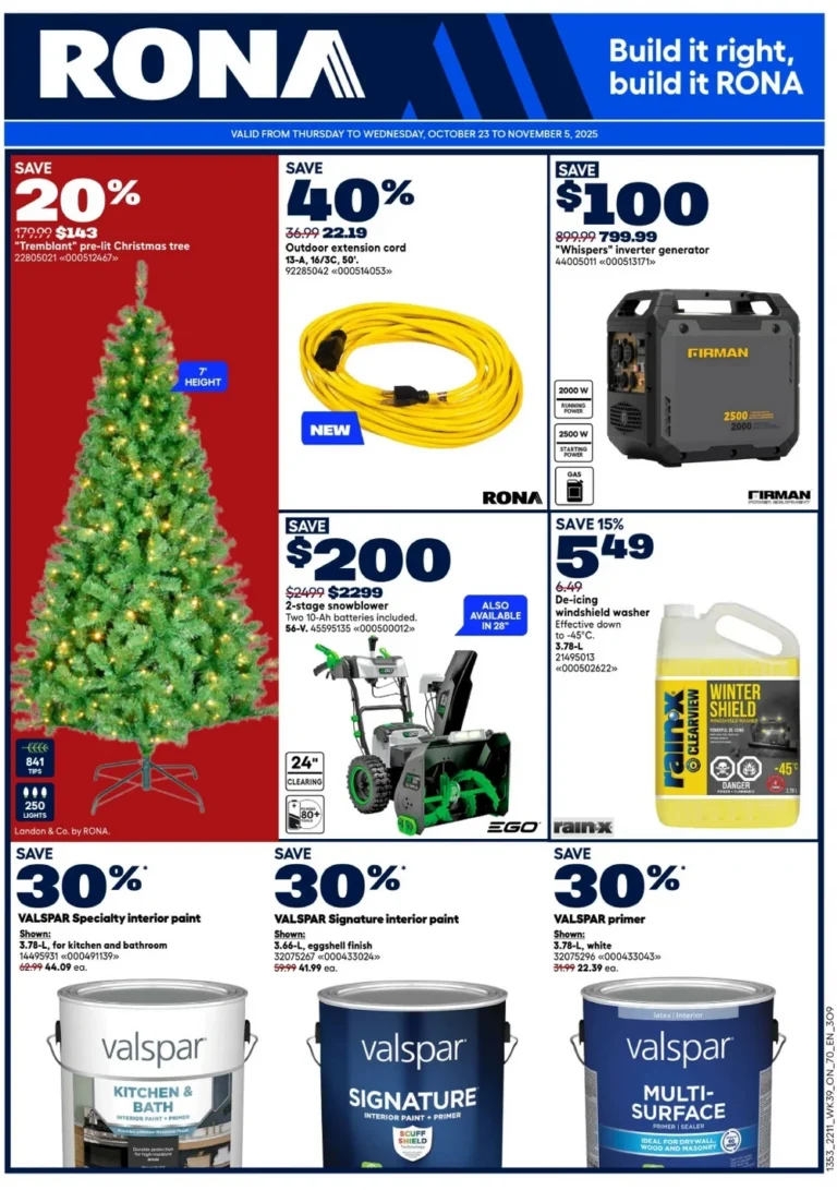 rona flyer, rona circulaire