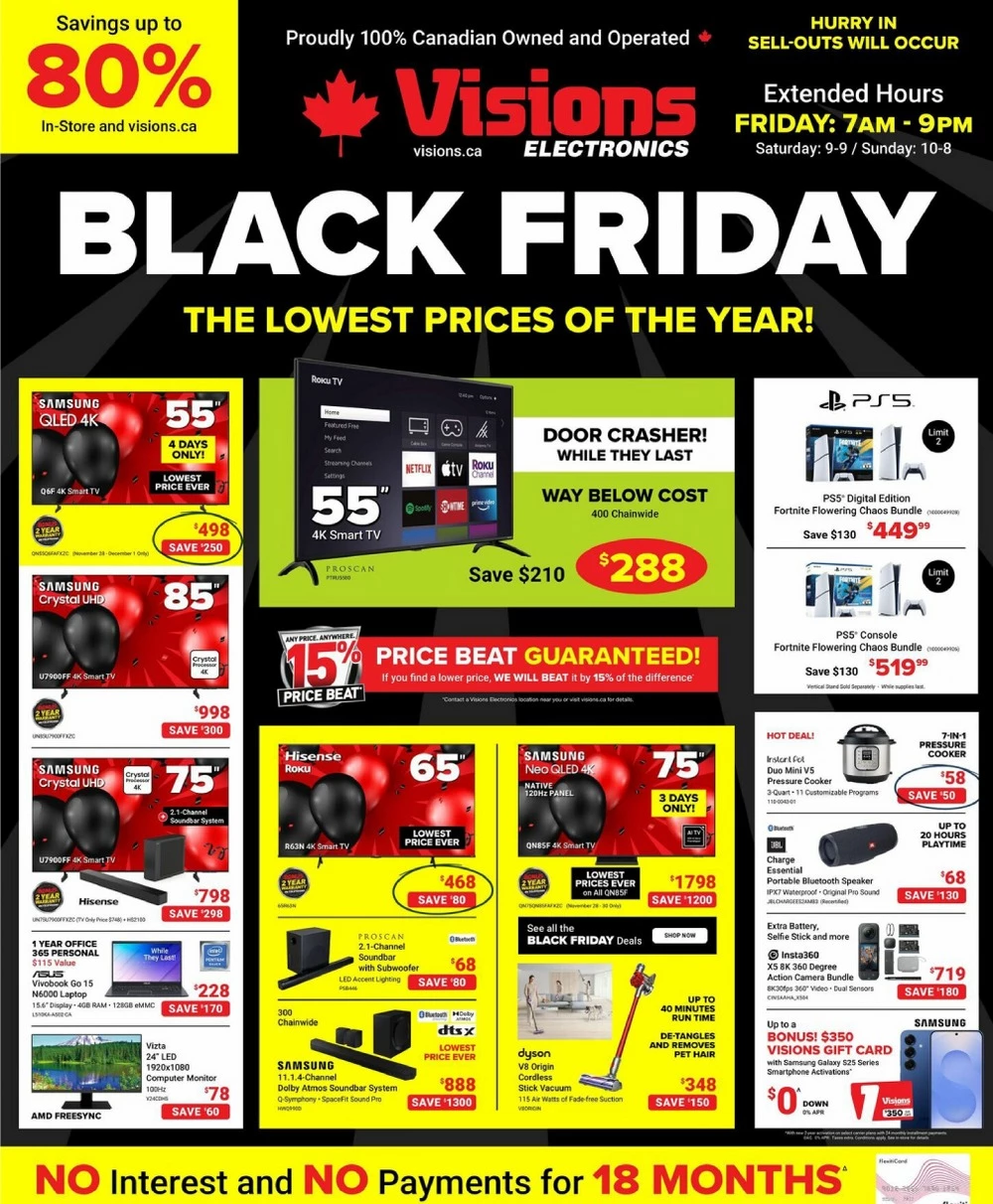 visions electronics flyer, black friday