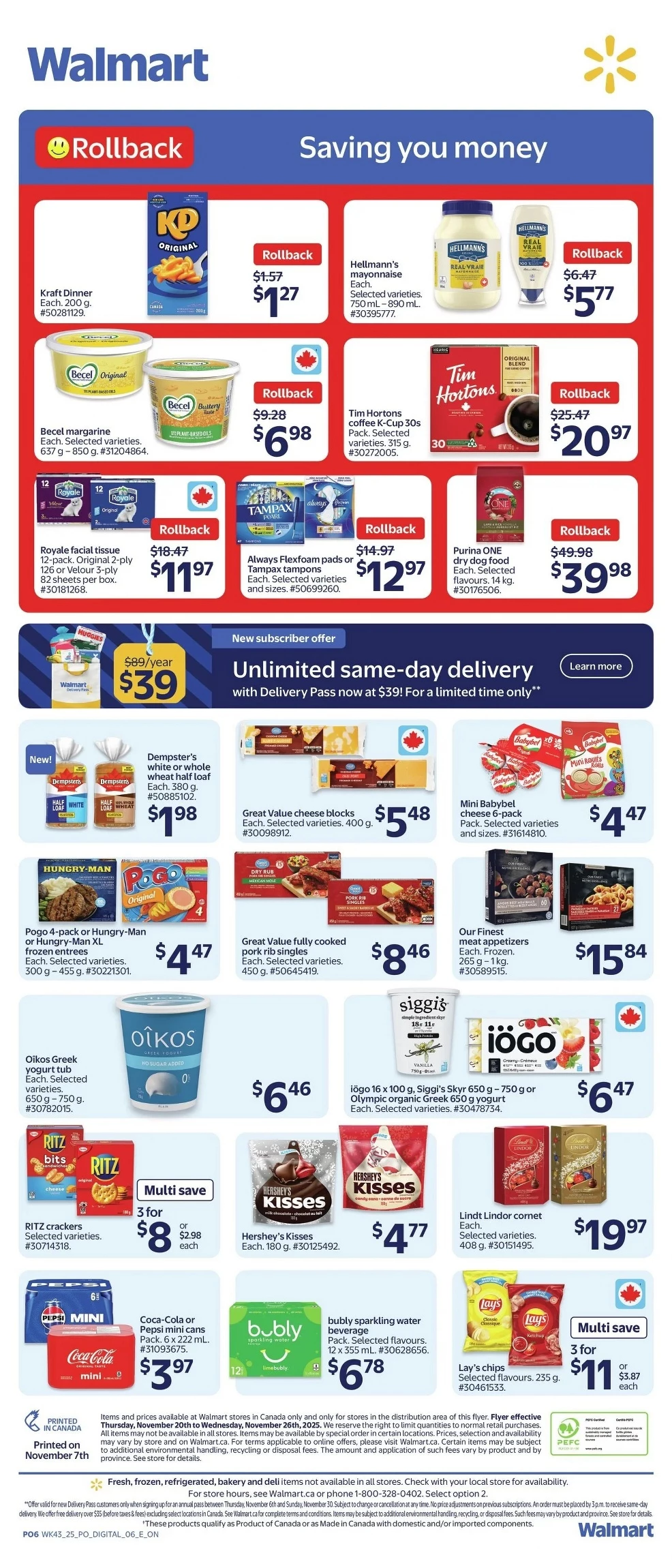 walmart flyer november 20 26 2