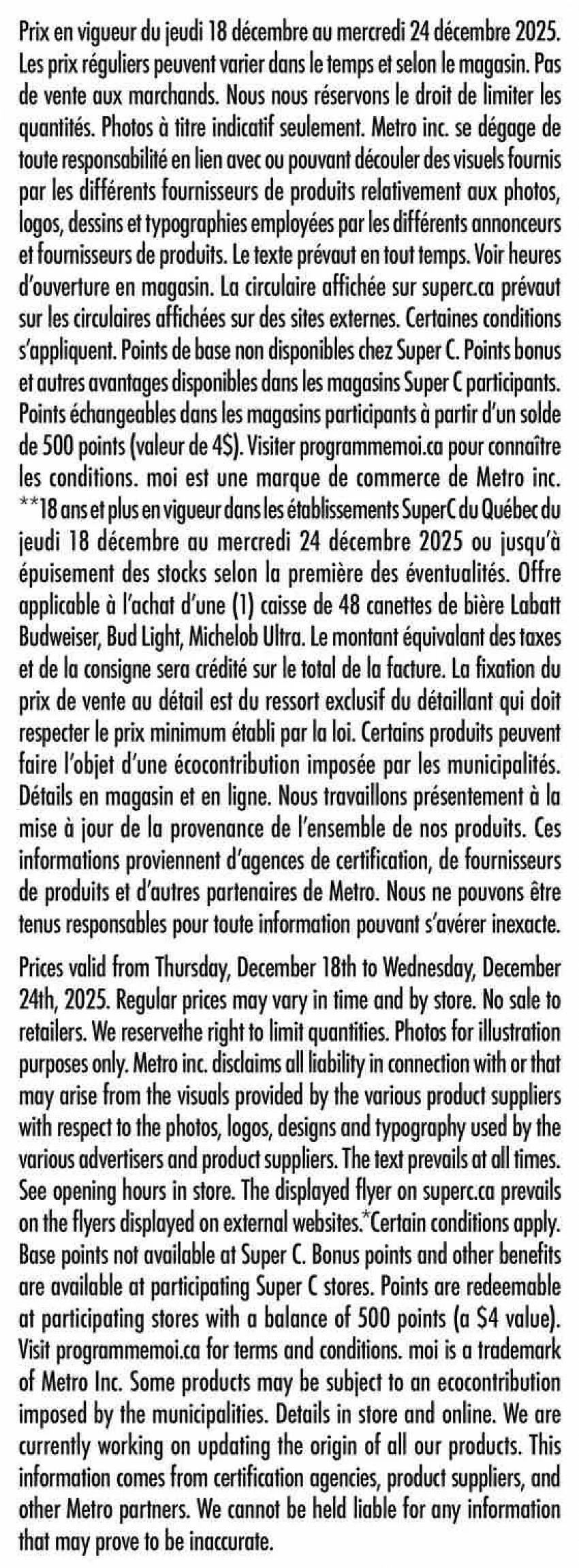super c flyer december 18 24 17
