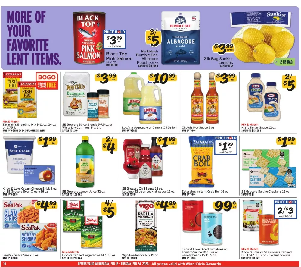 winn dixie weekly ad february 18 24 10