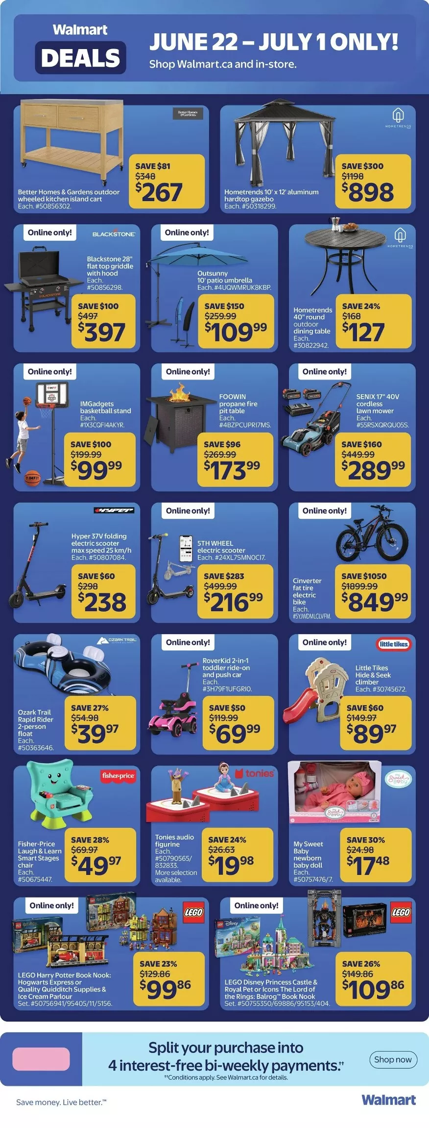 walmart deals flyer june 25 july 1 4