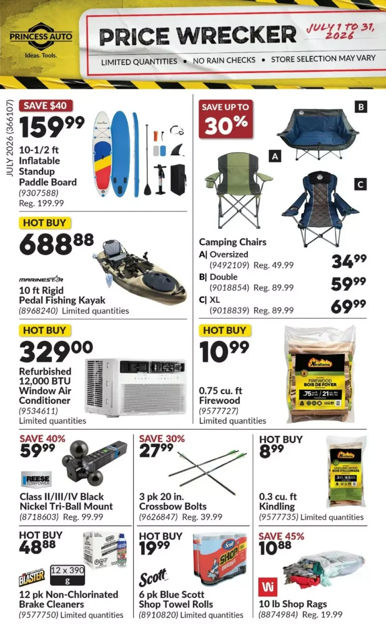 princess auto flyer july 2026 monthly flyer