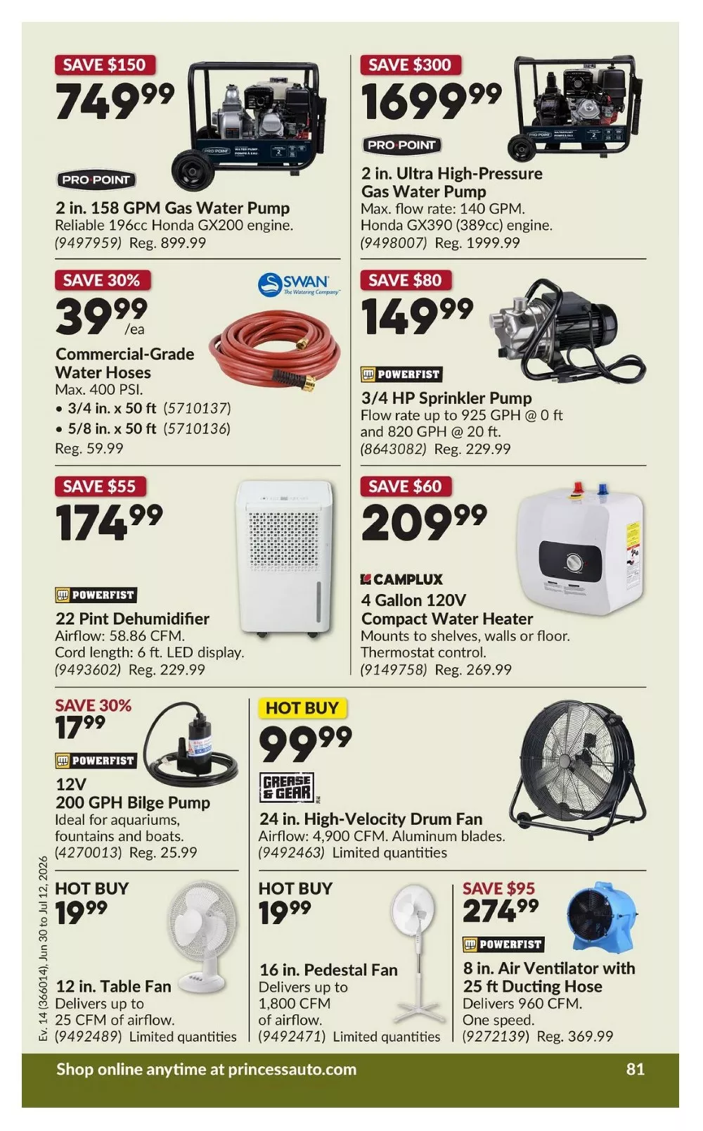 princess auto flyer june 30 july 12 86