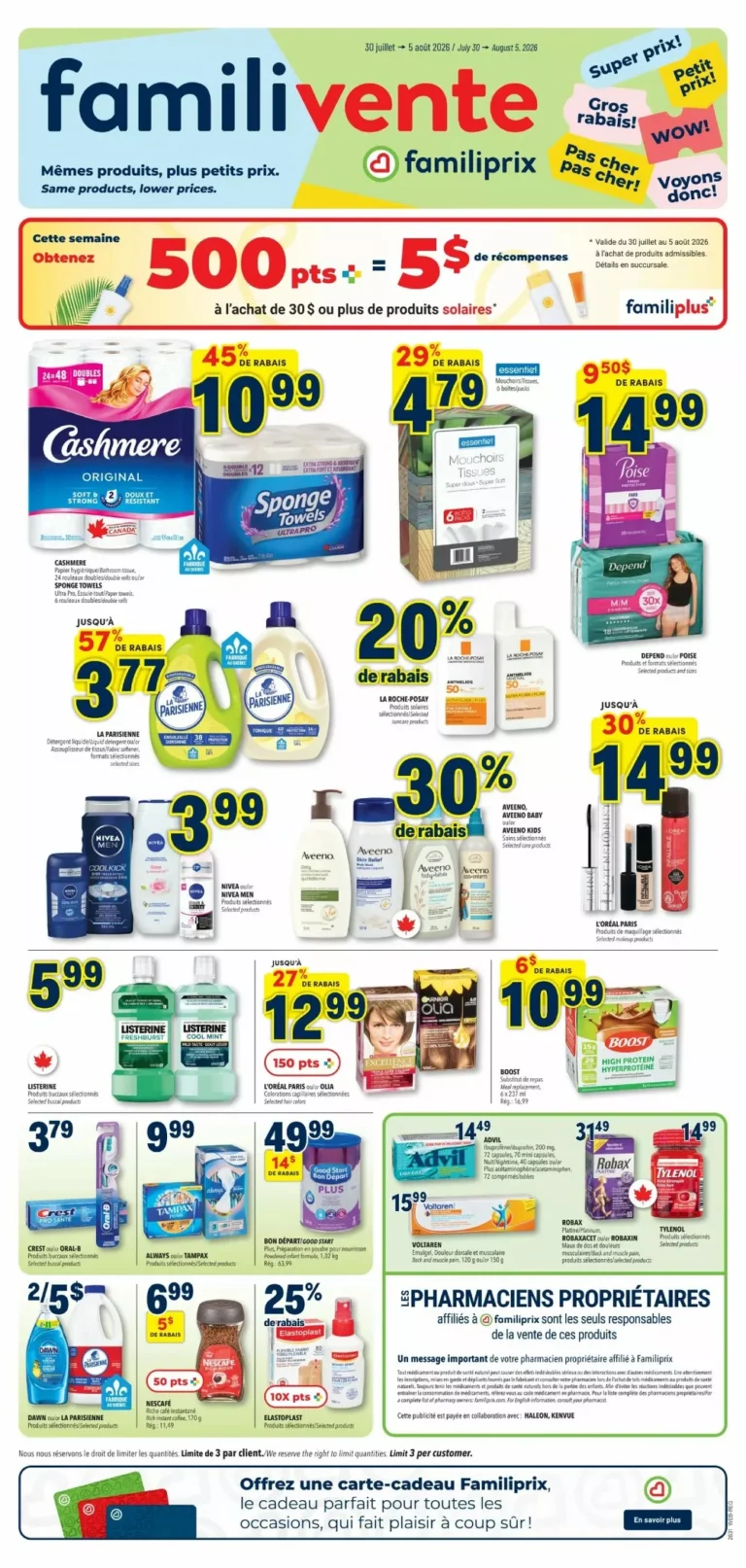 familiprix flyer week-31, familiprix circulaire semaine-31