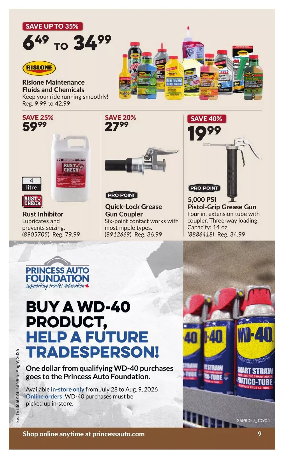 princess auto flyer july 28 august 9 10