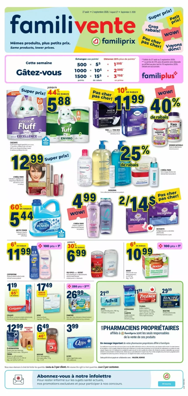 familiprix flyer wk-35, familiprix circulaire semaine-35