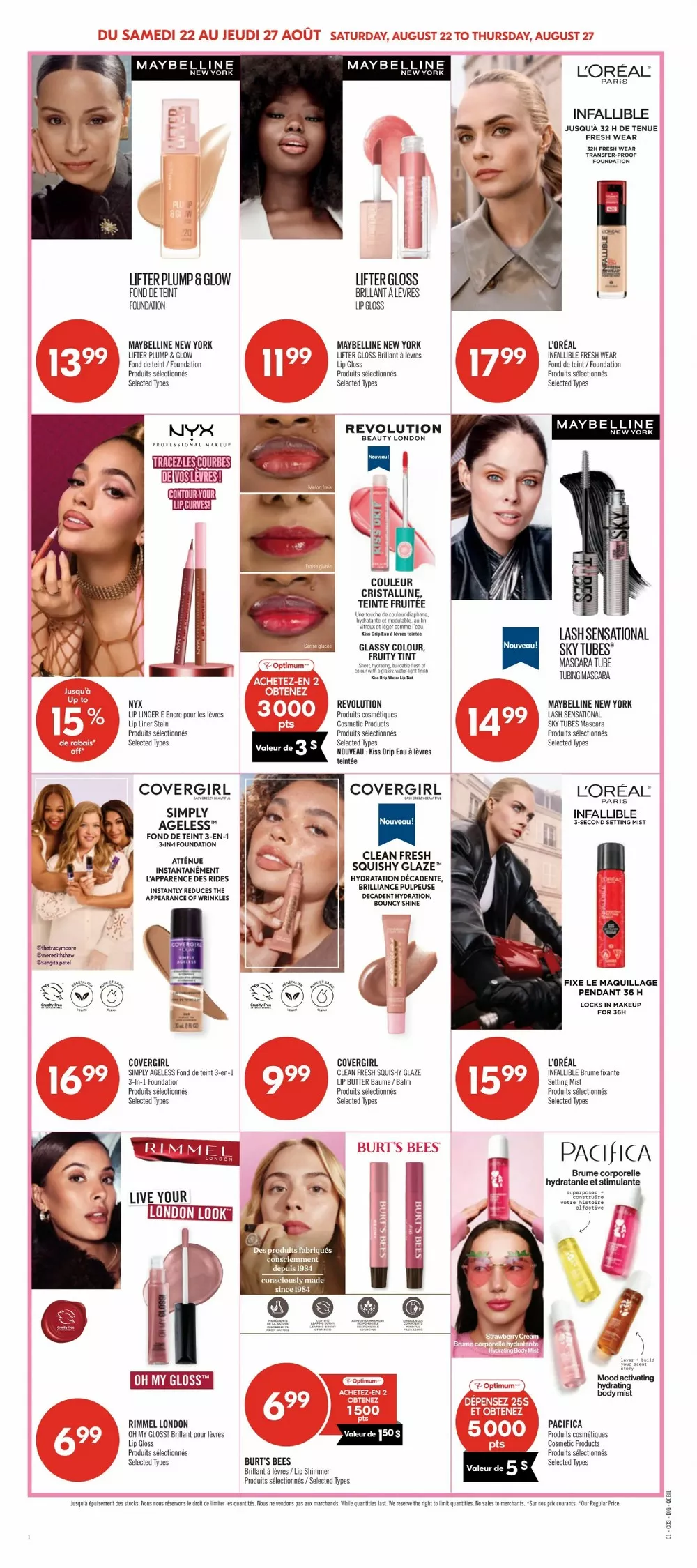 pharmaprix flyer august 22 27 13