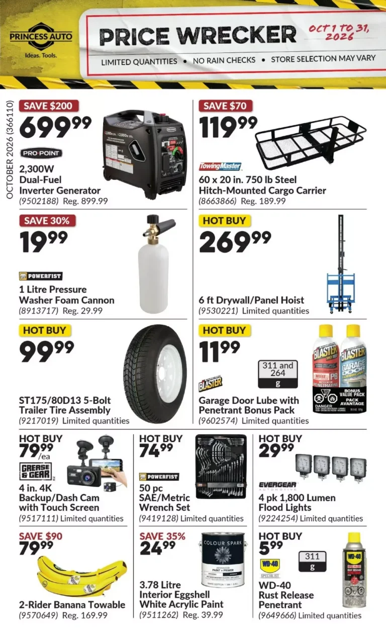 princess auto flyer october 2026