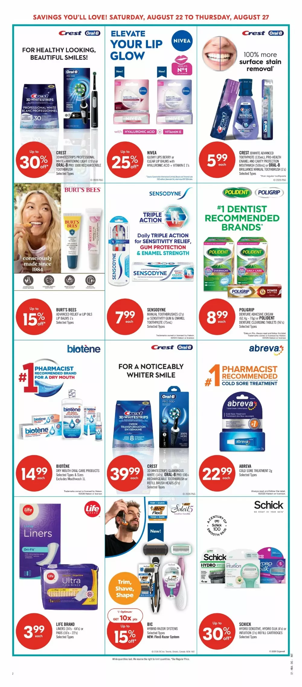 shoppers drug mart flyer august 22 27 12