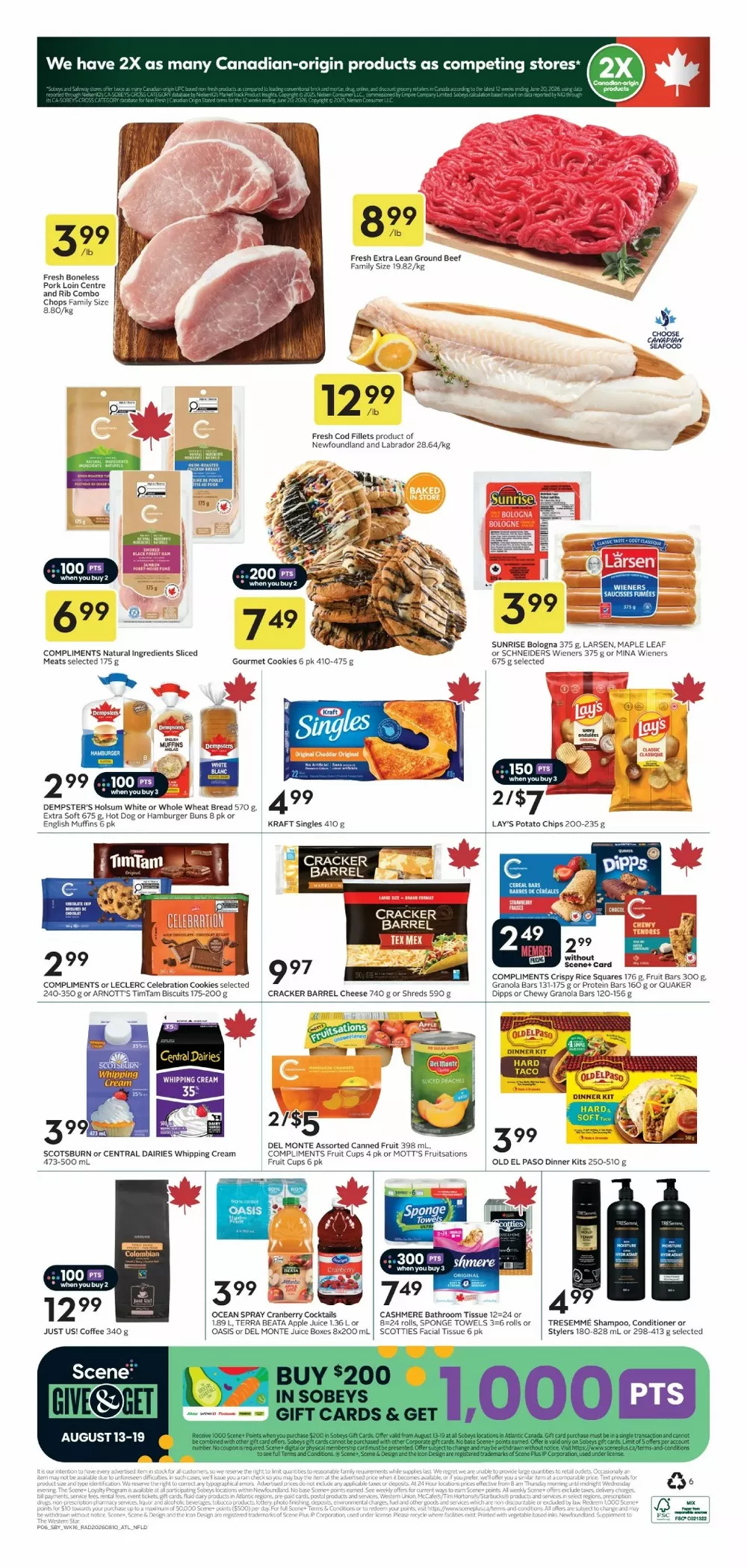 Sobeys Flyer (ATLANTIC) August 20 - August 26, 2026 2 sobeys flyer atlantic august 13 19 2