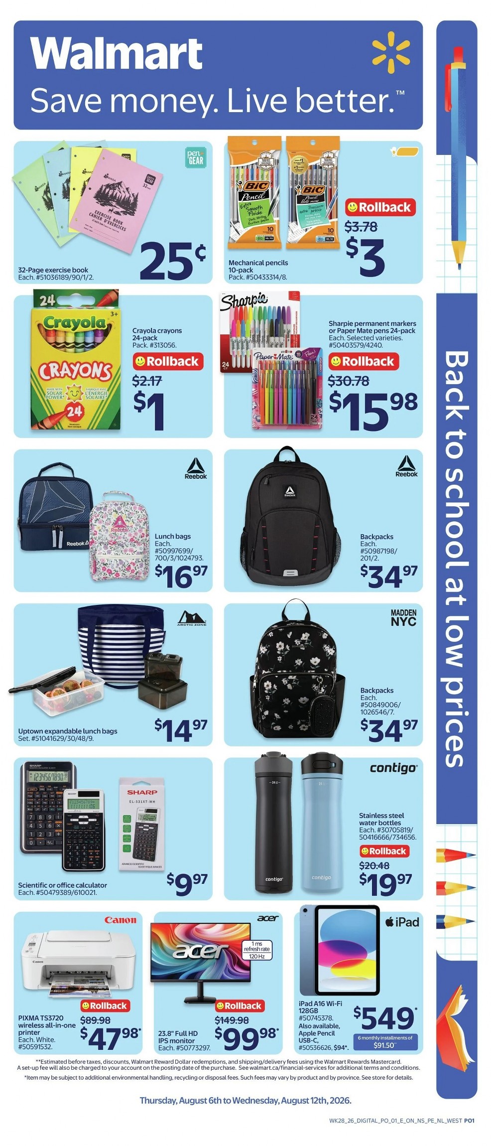 walmart flyer august 6 12 6