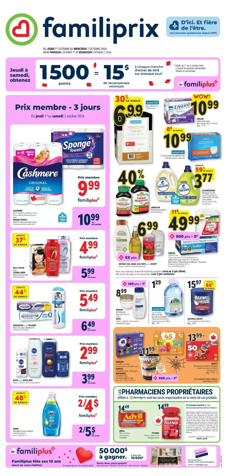 familiprix flyer week 40, familiprix circulaire semaine 40