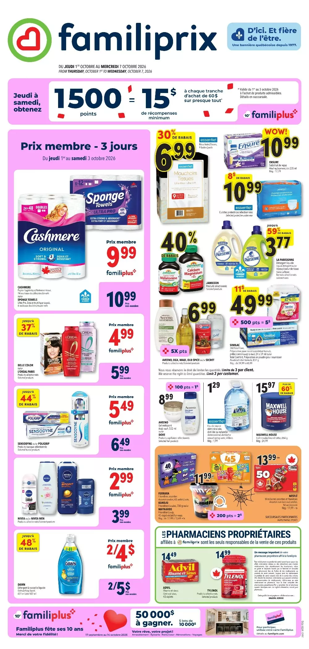familiprix flyer week 40, familiprix circulaire semaine 40