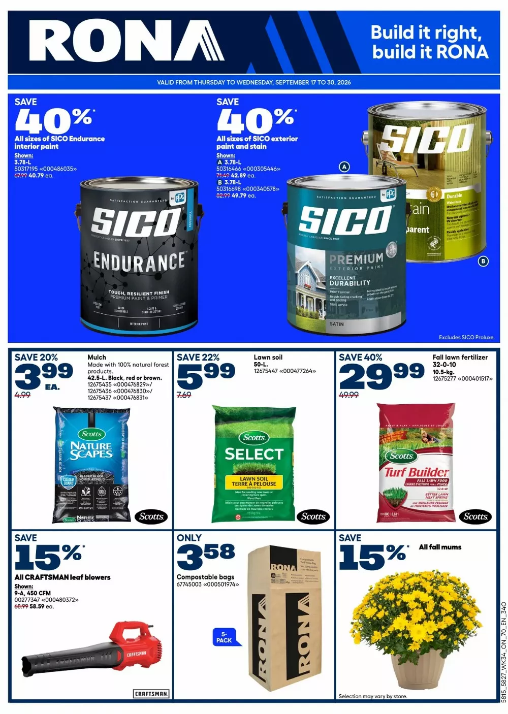 rona flyer week 38, rona circulaire semaine 38