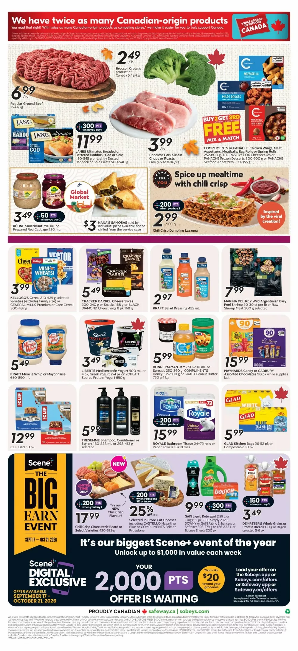 safeway sobeys flyer west october 1 7 3 272