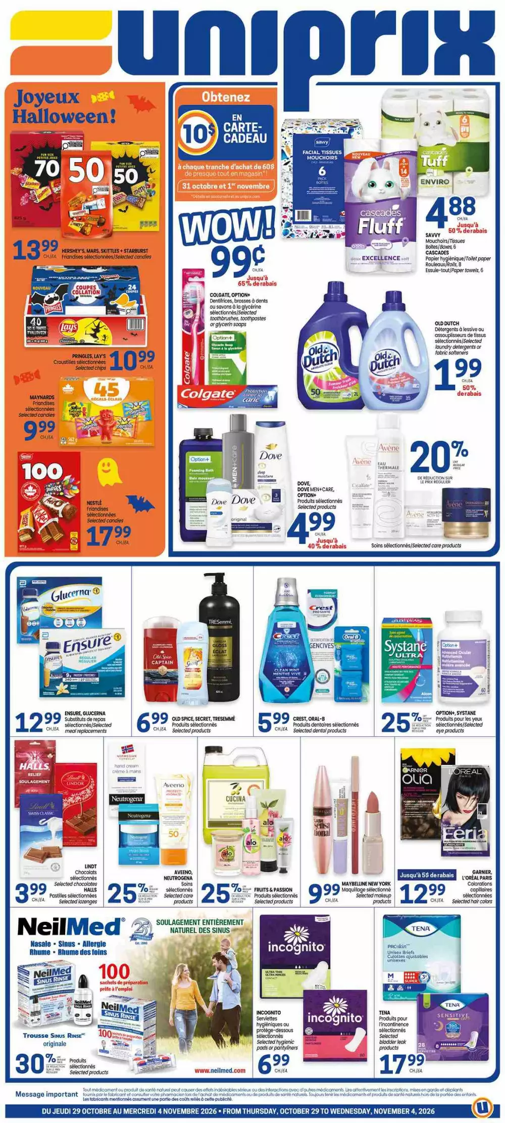 Uniprix Flyer October 29 - November 4, 2026 1 uniprix flyer week 44, uniprix circulaire semaine 44